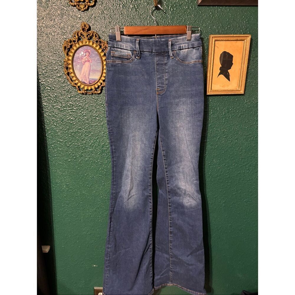 Good American Pull On High Rise Wide Leg Jeans Sz Small